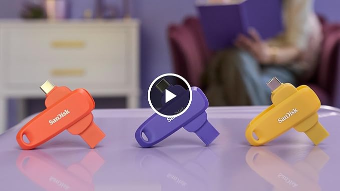 SanDisk 512GB Phone Drive - The 2-in-1 USB for Smartphones, Tablets, and Computers - Thumb Drive with USB Type-C and Type-A Connectors, Nasturtium Orange - SDDDC6-512G-G46NO