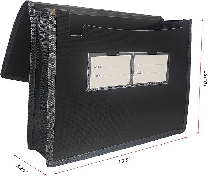 Premium Quality Plastic Expanding File Folder Document Organizer, 3.5" Expansion, A4 Letter Size for Home School Office Organization, 3 Pack