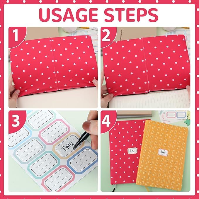 Jumbo Book Covers 8 Pack Reusable Fabric Book Cover Protective Books Covers 9 x 11 Inch Colorful Plaid Stretchable Books Sleeve Cover with Sticker for Most Hardcover Textbooks Up to 10 x 12.5 Inch