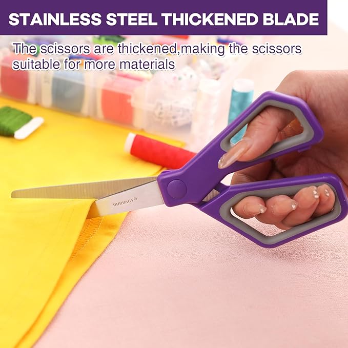 30Pack 8" Scissors All Purpose, Heavy Duty Scissors with Ultra Sharp Blades Comfort Grip Handles - For Office Home School Sewing Fabric Crafts, High/Middle School Student Teacher Scissor