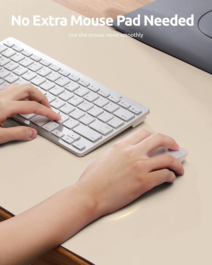 YSAGi Leather Desk Pad Protector, Large Mouse Pad, Non-Slip PU Leather Desk Blotter, Waterproof Writing Pad for Office and Home (31.5" x 15.8", Eggshell)