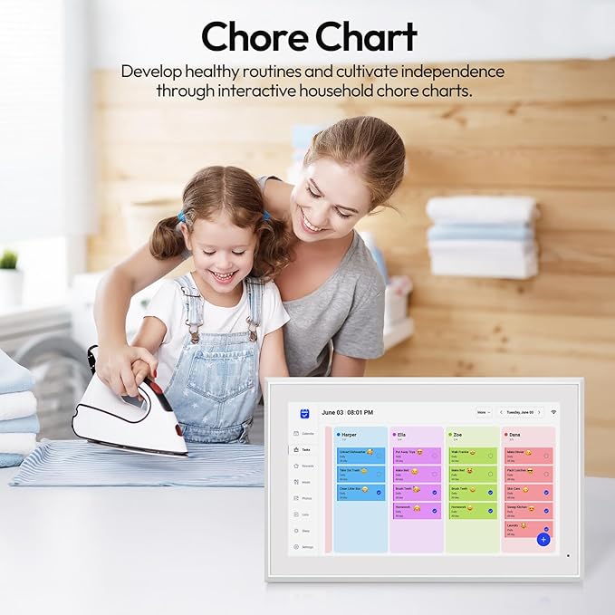 BOCT 21.5'' Digital Calendar Wall - 32GB Memory Touch Screen Chore Chart Smart Calendar,Digital Planner,Auto-Sync,APP Control,Interactive Family Schedules, Gift for Mother