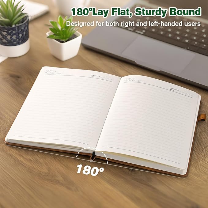 Notebook Journal for Women Men: Leather Journal for Writing, Hardcover College Ruled Journals Notebooks with Thick Paper, Large A5 Daily Journal for Travel, Diary, Gifts for Teens, 5.7"×8.5", Green
