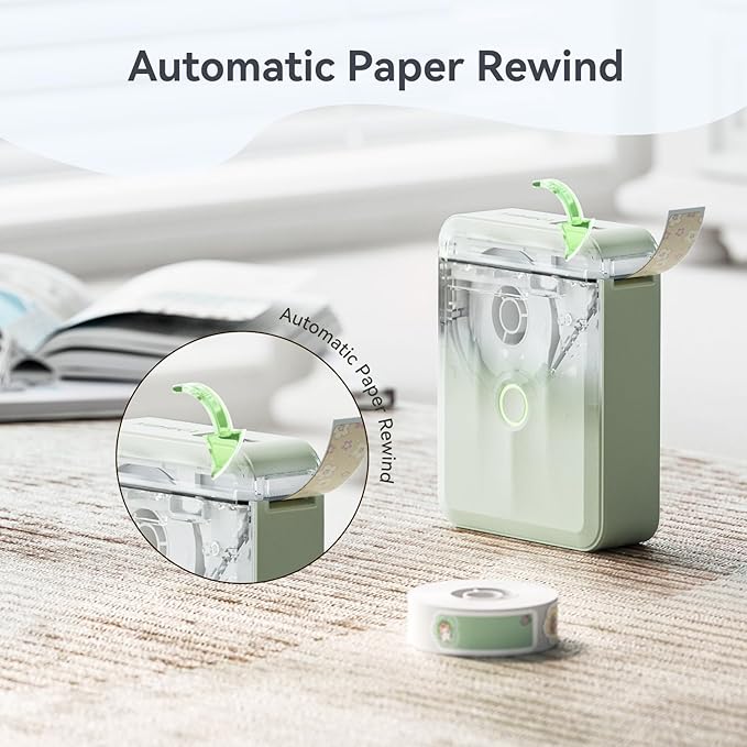 NIIMBOT D110 Upgraded Version Mini Label Maker Machine with Tape, Portable Bluetooth Thermal Printer, Sticker Labeler with Multiple Templates for Office Organization Home Kitchen School, Green