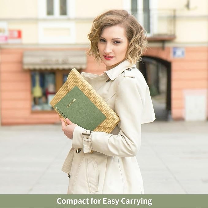 Lined Spiral Notebook College Ruled A5 Journal Book for Note Taking, 160 Pages Writing Journal for Office and Home School Supplies 5.75x8.125 inch (1ArmyGreen)