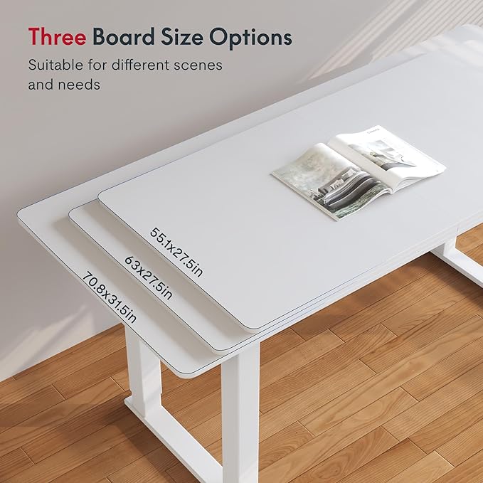 SANODESK 4-Leg Standing Desk, Electric Height Adjustable Desk with Memory Presets for Home Office, Stand up Desk Computer Workstation, 55x28 Inches White