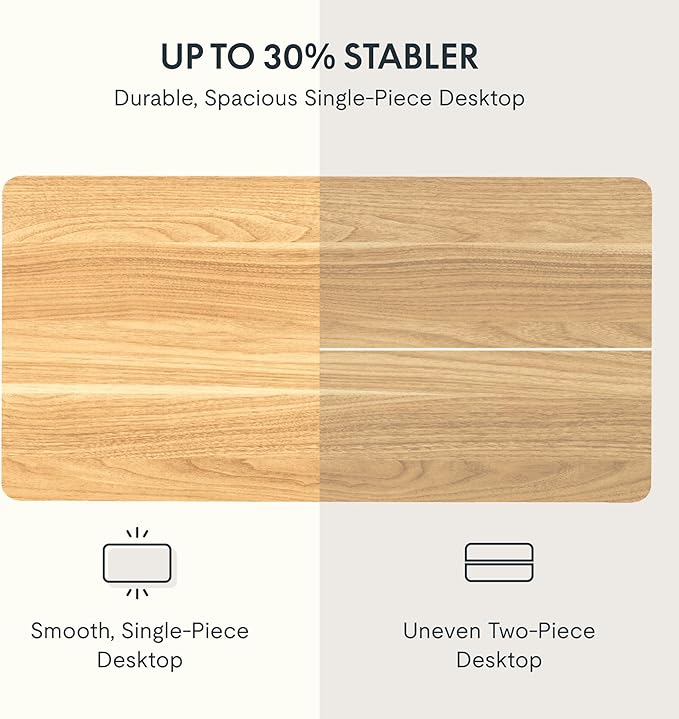 FLEXISPOT EN2 Whole-Piece Standing Desk with Clamp Power Strip, 60 x 24 Electric Stand Up Height Adjustable Desk with Cable Management (White Frame + 60" Maple Top, 2 Packages)