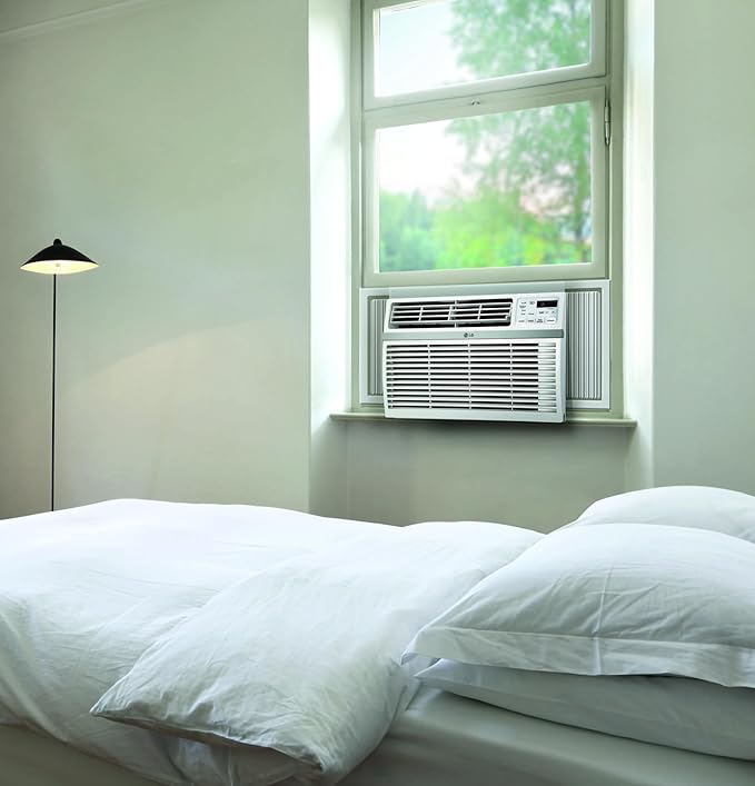 LG LW1024RD 10,000 Window Air Conditioner, 115V, 450 Sq.Ft. (18' x 25' Room Size), Quiet Operation, Electronic Control with Remote, 3 Cooling & Fan Speeds, Auto Restart, 10000 BTU, White