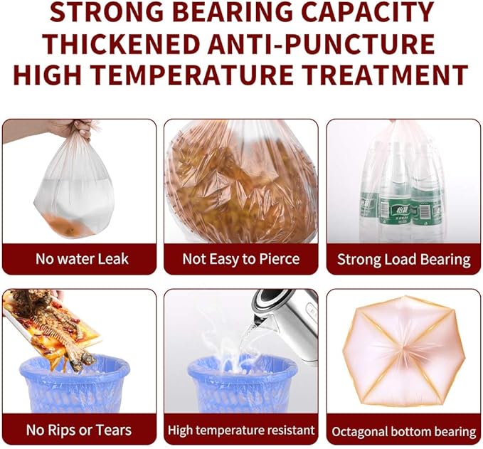 SWIHELP Trash Bags, 4 Gallon / 15 Liters Small Garbage Bags for Office, Kitchen,Bedroom Waste Bin,Colorful Portable Strong Rubbish Bags,Wastebasket Bags 120 Counts