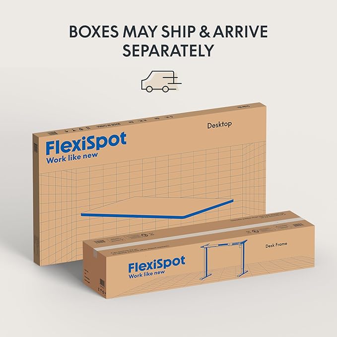 FLEXISPOT EN2 Whole-Piece Standing Desk with Clamp Power Strip, 40 x 24 Electric Stand Up Height Adjustable Desk with Cable Management (White Frame + 40" Maple Top)