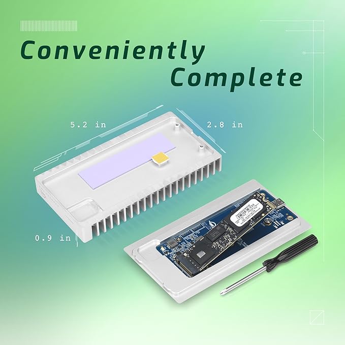 OWC 2TB Express 1M2 40Gb/s Portable NVMe SSD USB4 (Thunderbolt Compatible/USB-C) Ultra Fast External SSD Drive with Aluminum Heat Sink Enclosure