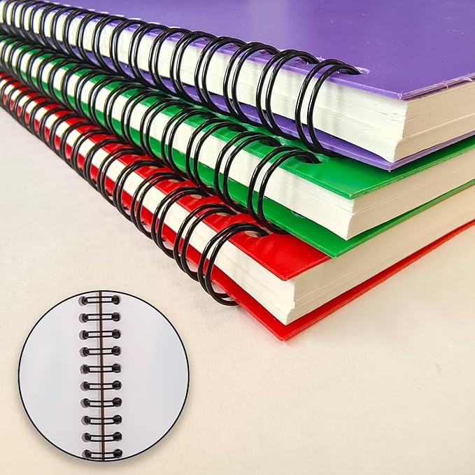 Blank Spiral Notebook, 6 Pack, 5.8 x 8.3, 120 Pages (60 Sheets), 100 GSM Unlined Drawing Notebooks, Assorted A5 Journals, No-Bleed, Sketching, Note Taking, Blank Journals for Office & School
