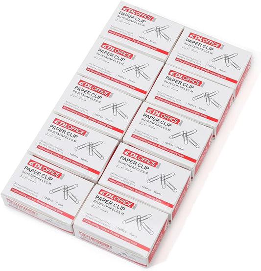 Jumbo Paper Clips,Qimailer Paper Clips - 1000 Pieces (10 Boxes of 100 Each) - Silver Standard Size 2.0IN - Office & School