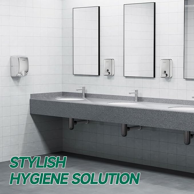 Commercial Wall Mounted Soap Dispenser 37oz 1100ml Large Capacity Polished Stainless Steel Manual Dispenser for High Traffic Restrooms