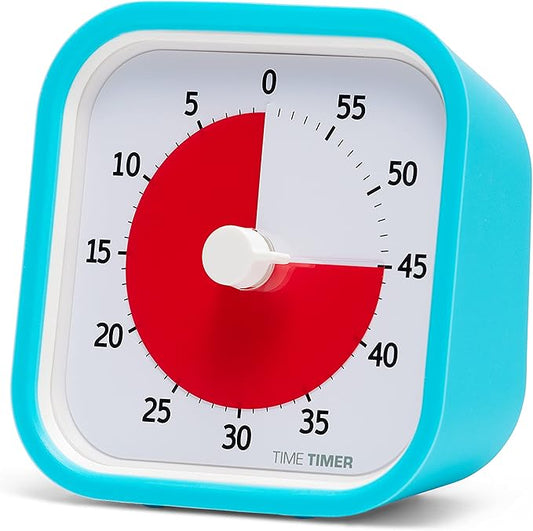 TIME TIMER 60 Minute MOD Education Edition — Visual Timer with Desktop Software for Kids Classroom Learning, Teachers Desk Clock, Study Tool and Office Meetings with Silent Operation (Sky Blue)