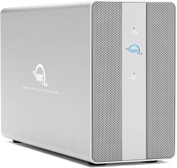 OWC 4TB Mercury Elite Pro Dual USB-C/Thunderbolt 3 External Raid Storage Enclosure with 3Port HUB for Mac and PC