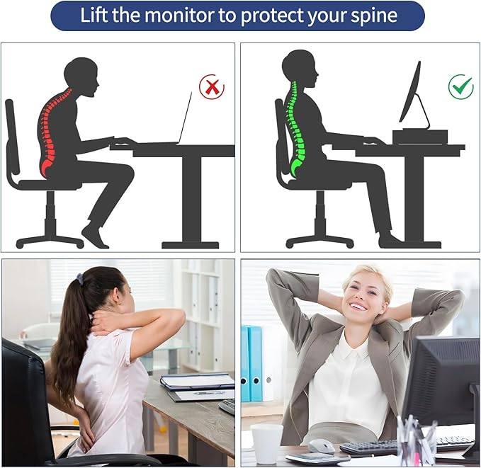 AUPSEN Computer Monitor Stands Riser,2-Tier Desk Organizers and Accessories, Office Desk Accessories Organizer with Drawers and 2 Pen Holder for Office Supplies (Rose Gold)