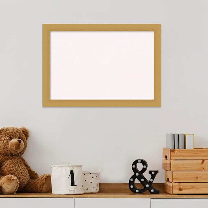 Amanti Art White Cork Board for Wall, 14x20 Vision Board with Gold Frame, Small Corkboard Office Decor for Home Organization, Casual Corkboard Pinboard to Display Items for Home Organization in