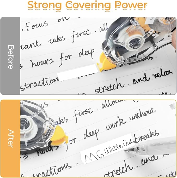 M&G 39.3 Feet Correction Tape, 12 Pack Correction Tape, Easy to Use Applicator for Instant Corrections, Study Supplies and Office Products, Total 472FT/144M