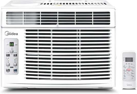 Midea 6,000 BTU Window Air Conditioner, 3-in-1 Cool/Fan/Dehumidifier Window AC Unit, Easycool Air Conditioner with Remote Control, Cools up to 250 Sq. Ft., Fits bedroom, study, office (2024 Upgrade)