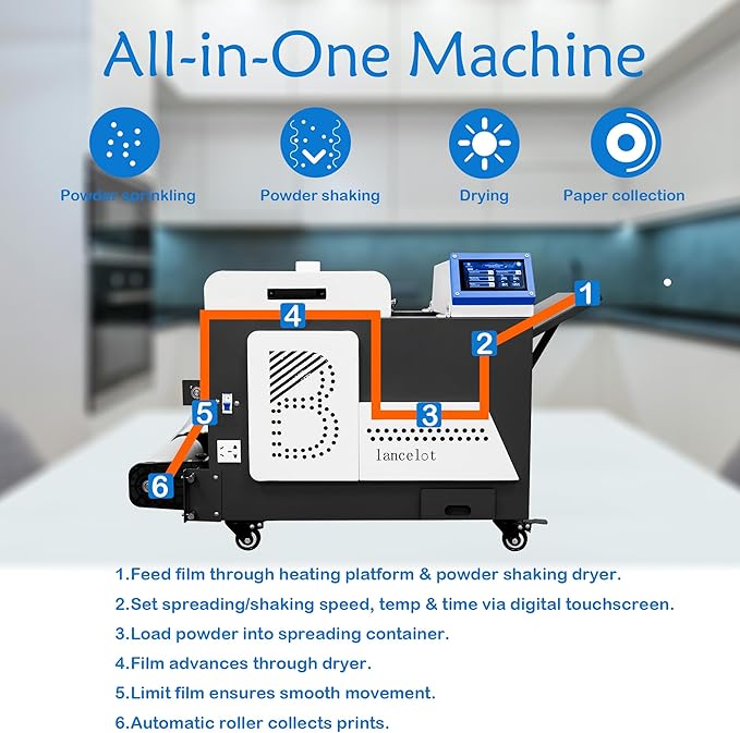 Lancelot M1630 Pro DTF Printer Bundle: Ultimate Automatic T-Shirt Printing Station w/Smart Maintenance, Mobile Workstation & Pro-Grade Equipment – Perfect for Startups & Small Businesses