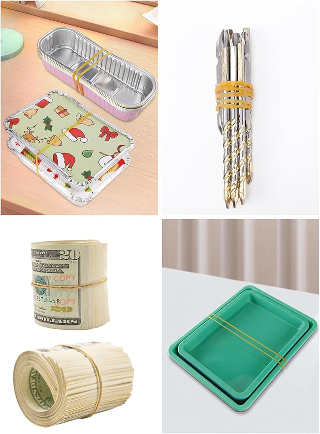 120 Pieces Heavy-duty Rubber Bands, Large Latex Rubber Bands, Thick Elastic Rubber Wrapping Bands for Office Tie Up Garbage Bag Notebook File Packing (Yellow 3.8in Long)