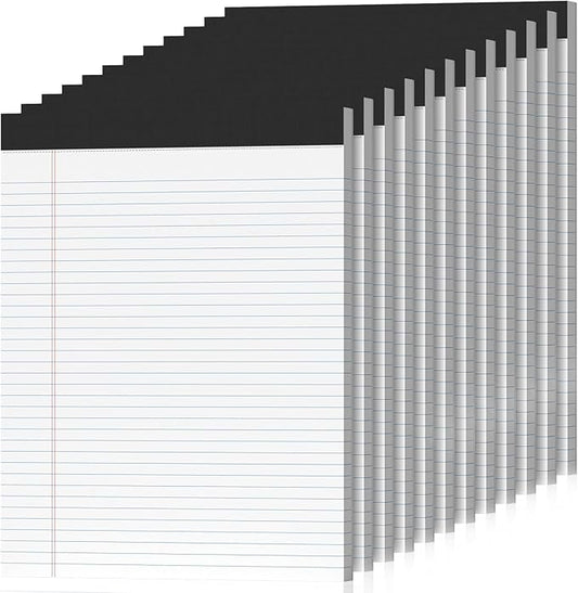 12 Pack Legal Pads 8.5 x 11 College Ruled 600 Sheets Note Pads 8.5 x 11 Inch Notepads Perforated Writing Pads 8.5 x 11 Pads of Paper Lined White Paper, 50 Sheets per Notepad for Home, Office, School