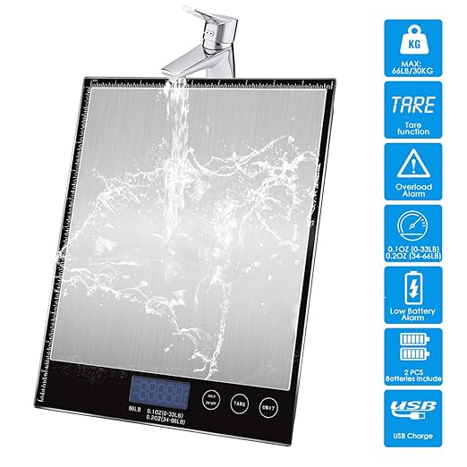 Digital Postal Scale, 66lbs/0.1oz Shipping Scale, Letter Scale, Large Scale with Stainless Steel, 2 AAA Batteries Include