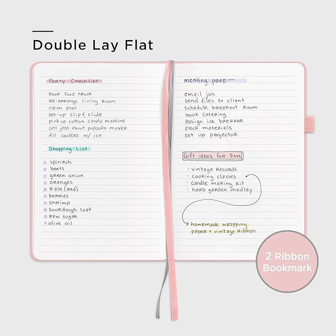 &And Per Se Lined Journal Notebook for Women&Men with Pattern, 160 Pages 100GSM Thick Paper, A5 Hardcover Journals for Writing(Blush)