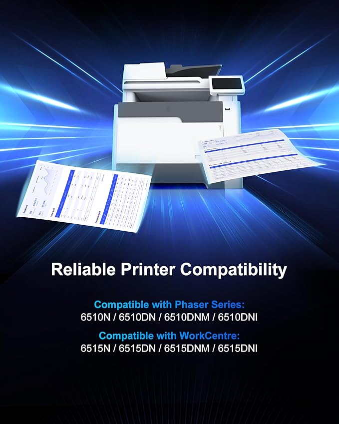 Phaser 6510 Toner Workcentre 6515 Toner Replacement for Xerox Workcentre 6515 Toner Phaser 6510 Toner Cartridge Compatible with Xerox Phaser 6510dni 6510n Workcenter 6515dni 6515dn(5 Pack)
