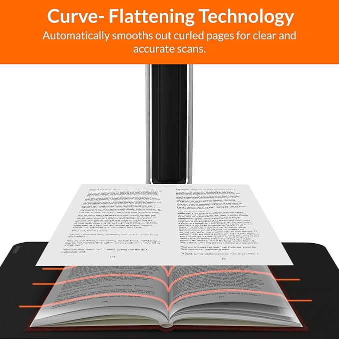 Innex DS200 Professional USB Book Scanner, 26MP, A3 Document scan, 120+ Language OCR, Auto-Flatten & Deskew, Finger Removal, Built-in Mic and LED lamp, Hand Button & Foot Pedal, for Windows/MacOS