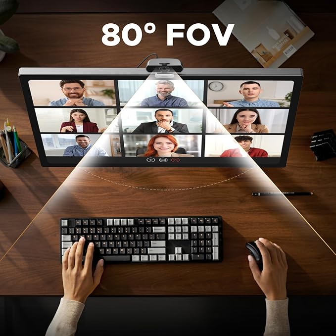 UGREEN 2K Webcam for PC Ultra HD 1080P Computer Webcam with Microphone, PC Camera with Privacy Cover, USB Web Camera for Streaming, Conference, Video Calling, Zoom, Skype, Teams, FaceTime, Silver Grey