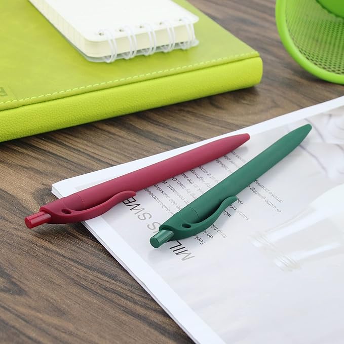 Deegtran 100 Pack No Bleed Black Barrel Click Pens, Wholesale Retractable Ballpoint, Medium Point, Smooth Ink, 1.0MM Black Ink