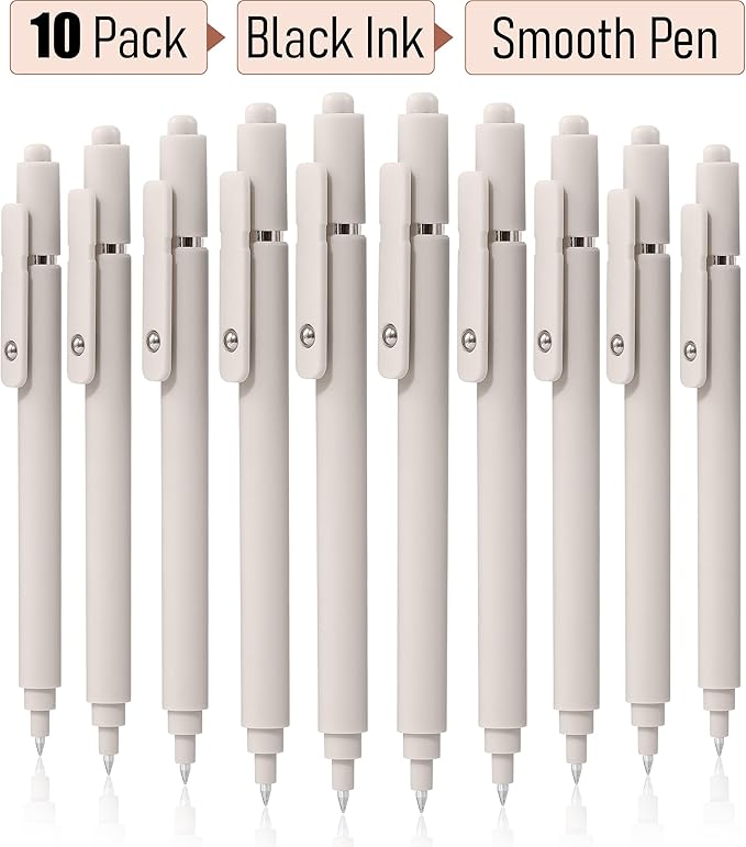 RIANCY Gel Pens, 0.5mm Black Ink Quick Dry Ball Point Pens, Fine Point Smooth Writing Pens, Cute Aesthetic Gifts Set for Men Women Journaling, Office School Stationery Supplies