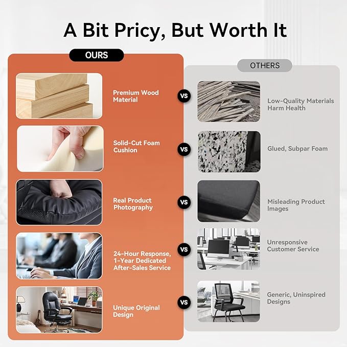 EMIAH Genuine Leather Office Chair with Foot Rest, Reclining Ergonomic Executive Office Chair with Arms, High Back Comfy Swivel Computer Desk Chairs with Wheels and Lumbar Support for Home, Beige