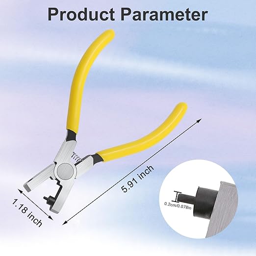 2.0mm Steel & Plastic Leather Hole Punch Tool - Precision Hand Puncher for Watch Bands, Belts, Dog Collars, Shoes, DIY Crafts (Yellow Handle, Long-Lasting & Portable)
