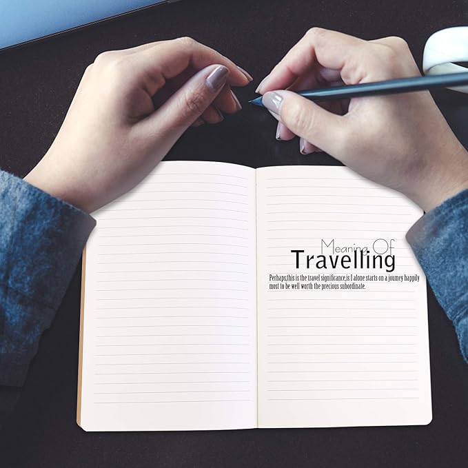 12 Pack College Ruled Notebook Journals Bulk, Lined Paper, 60 Page, 5.5x8.3 inch, A5, Travel Journal Set for Travelers, Students, Church, Office, Writing Diary Subject Notebooks Planner, Kraft