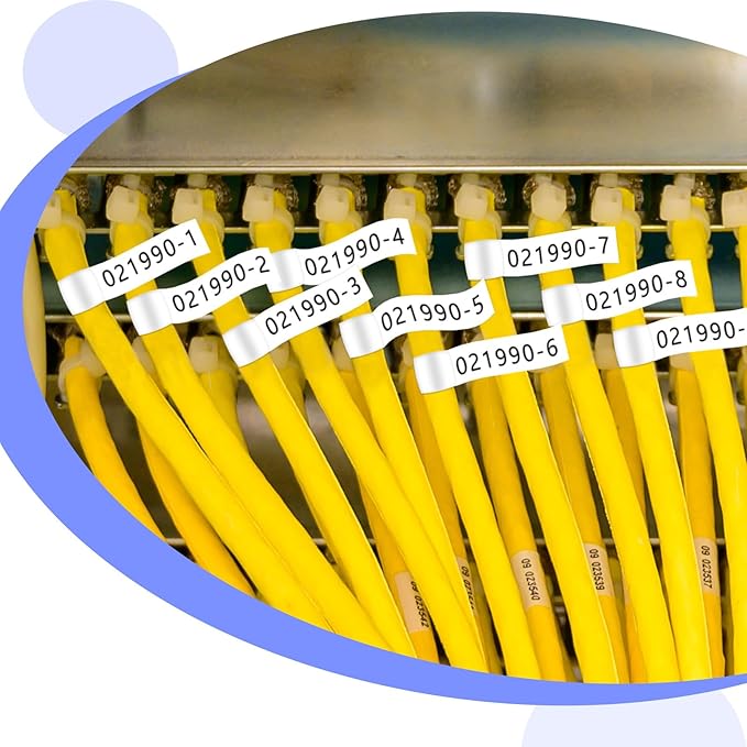 2 Pack 6mm 0.23'' FX211 Laminated Tape Compatible for Ptouch TZ TZe Flexible ID Cable Wires Labels Black on White 1/4" for PTD200 D210 D400 D600 PTH100 H110 PTP300BT PTP700 PTP710BT