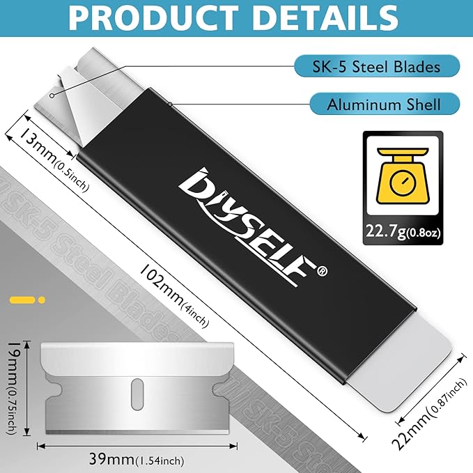 DIYSELF Box Cutters, 12 Pack Utility Knife All Metal Construction, Box Cutter Retractable, Mini Box Cutter, Box Cutters Knife with Single Edge Razor Blade, Boxes Cutters for Office, Home (Black)