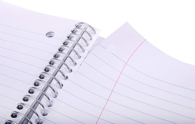 Mintra Office Durable Spiral Notebooks, 1 Subject, (Black, Wide Ruled 3 Pack), 100 Sheets, Poly Pocket, Moisture Resistant Cover, Strong Chipboard back, For School, Office, Business