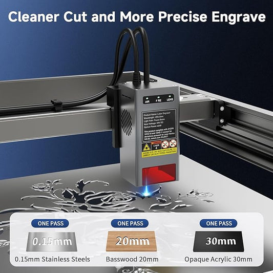 Creality Laser Engraver Enclosed, Falcon2 Pro 40W Output Laser Cutter, 25000mm/min Speed Laser Cutter Machine with Air Assist, Auto Fan, Camera Positioning for Wood and Metal