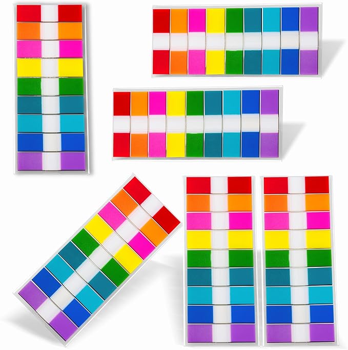 Ericter 1080 Pcs Sticky Tabs for Books, 9 Color Repositionable Annotation Page Tabs, Writable Index Flags for Notebooks, Organizing Study Office Supplies