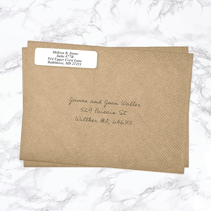 White Personalized Return Address Labels Without Dispenser - Roll of 500 Custom Stickers