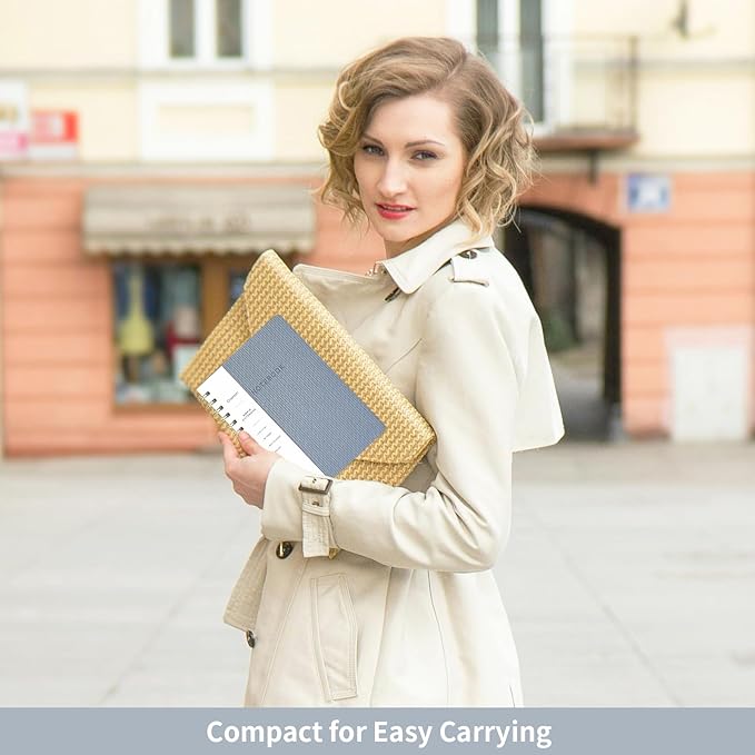 Spiral Notebook-6.10" x 8.19" College Ruled Journal with Inner Pockets and 160 Pages,PU Leather Cover Business Journal, Twin-Wire Binding Notebook Perfect for Office & Home School Supplies