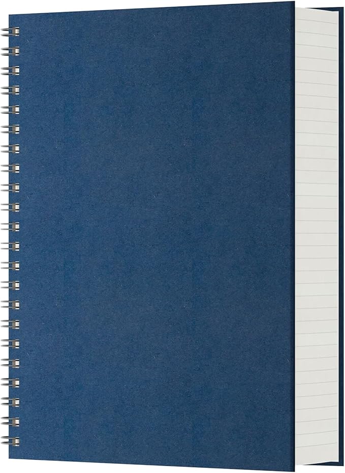 EUSOAR Spiral Notebook, 1 Pack A4 8.3"x11.2" Hardcover College Ruled Lined Journal, 240 Pages(120 Sheets) Writing Pads Professional Notebook for DIY Note Taking School Business Work Office Diary
