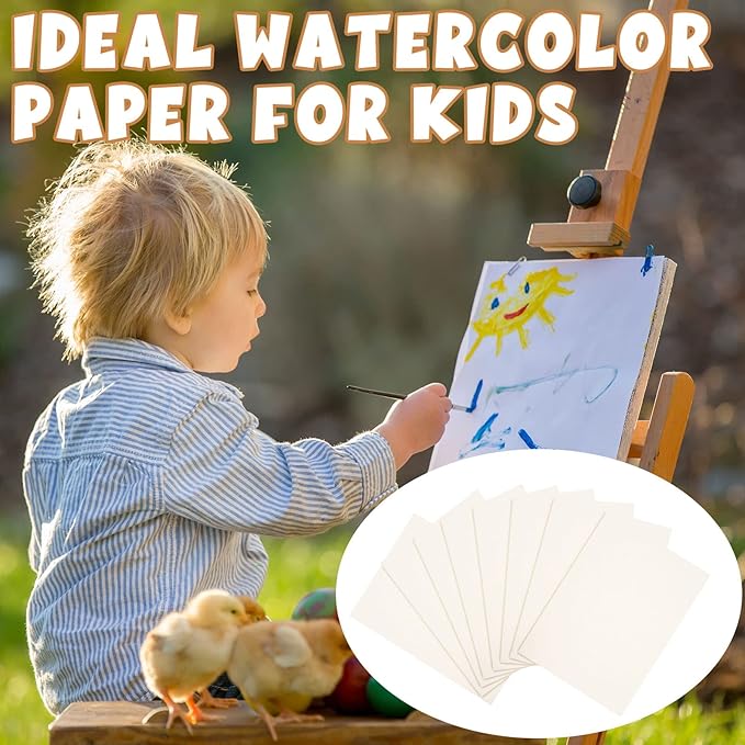 TaoBary 300 Pcs Watercolor Paper Sheet Bulk White Cold Press Paper Pack 110 lb 230 GSM Sketch Painting Watercolor Pad for Watercolorist Beginning Artists Adults Drawing Craft(4 x 4 Inch,230 GSM)