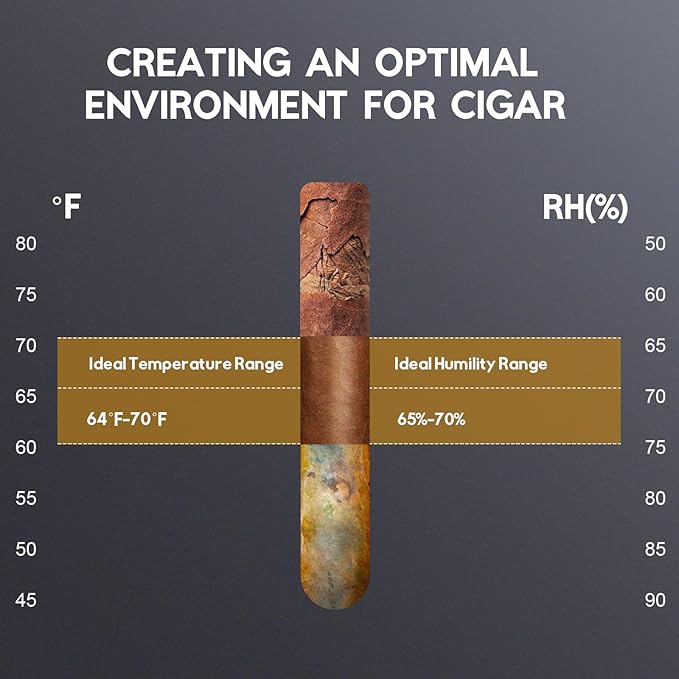 Electric Cigar Humidor Cabinet 25L, Tylza Electric Humidors for Cigars with Temp & Humidity Control, Digital Hygrometer, Lock, Refrigerator, Cigar Humidors with Cedar Wood Drawer Shelves, 170 Cigars