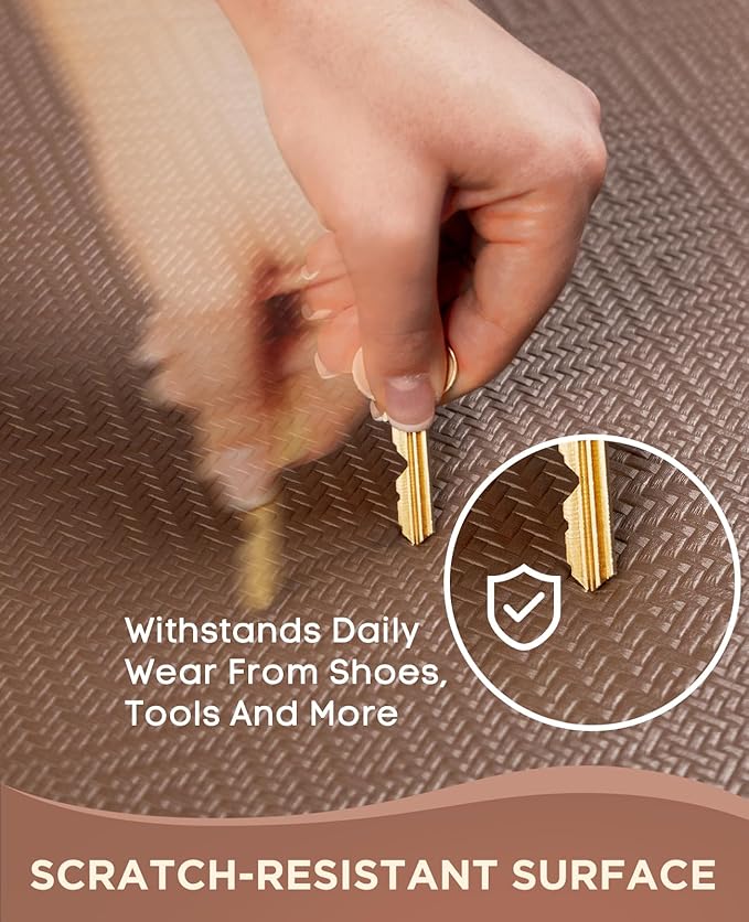 Ophanie Kitchen mats for Floor, 3/4 inch Thick, Kitchen Rugs, Anti Fatigue Standing Cushioned Mat, Waterproof,Comfort Ergonomic mat for Office, Home, Sink, 20''x39'' Brown Non-Slip Bottom