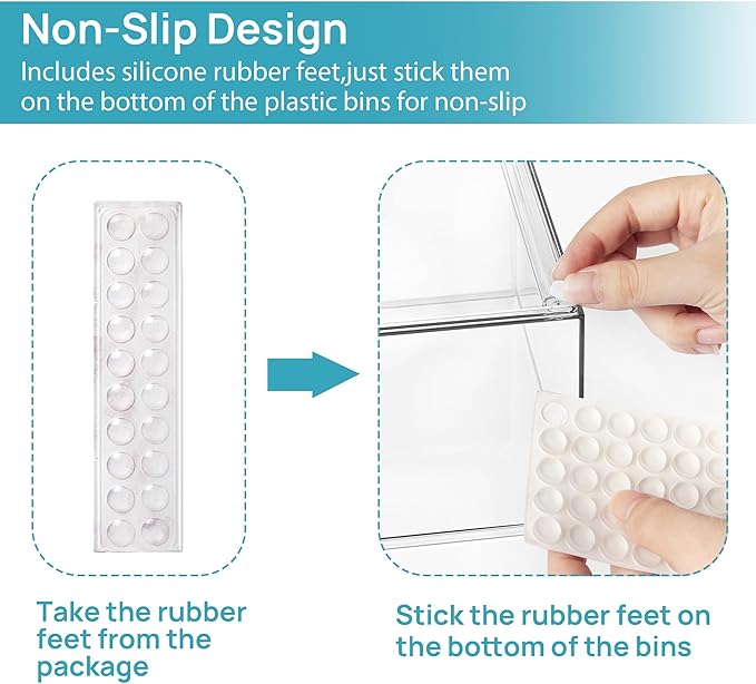 Vtopmart 4 Pack Stackable Storage Drawers, 6.6''Tall Acrylic Bathroom Makeup Organizers,Clear Plastic Drawers For Vanity, Undersink, Kitchen Cabinet,Pantry Organization and Storage