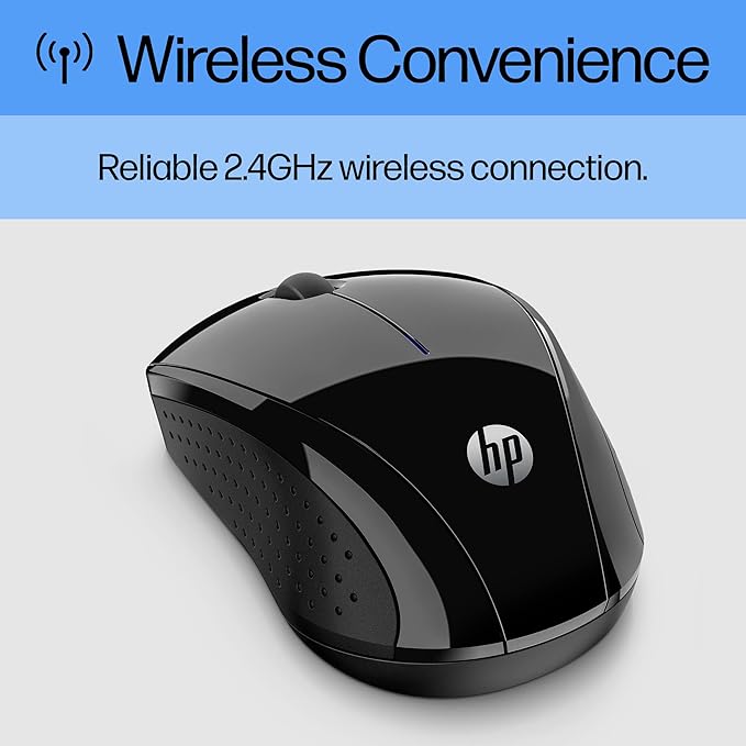 HP X3000 G3 Wireless Mouse - Black, 15-Month Battery, Side Grips for Control, Travel-Friendly, Blue LED, Powerful 1600 DPI Optical Sensor, Compatible with Wins PC/Laptop, Mac, Chromebook (683N7AA)